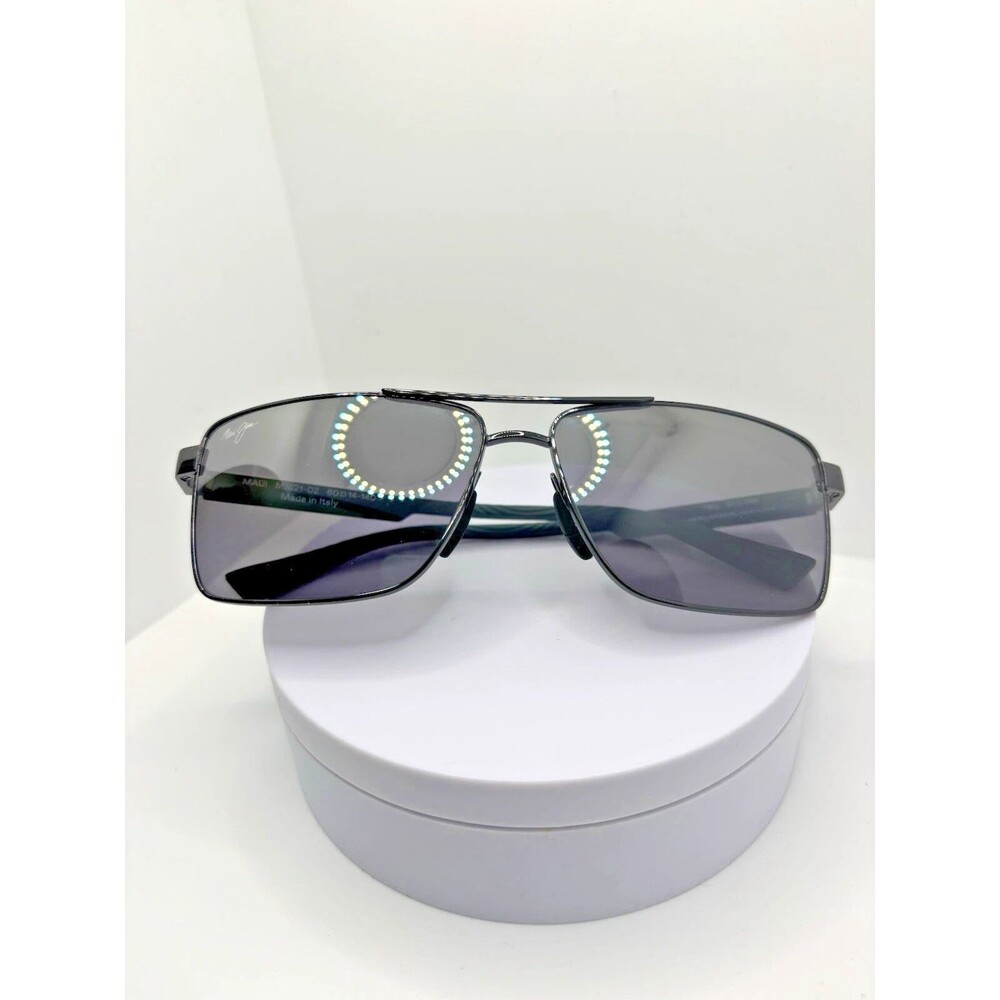 Maui Jim Piha Polarized Sunglasses DSB621-02 Silver Black Gunmetal MSRP $429